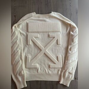 Off-white 3d Puff Logo Cable Knit (Heavy Weight)